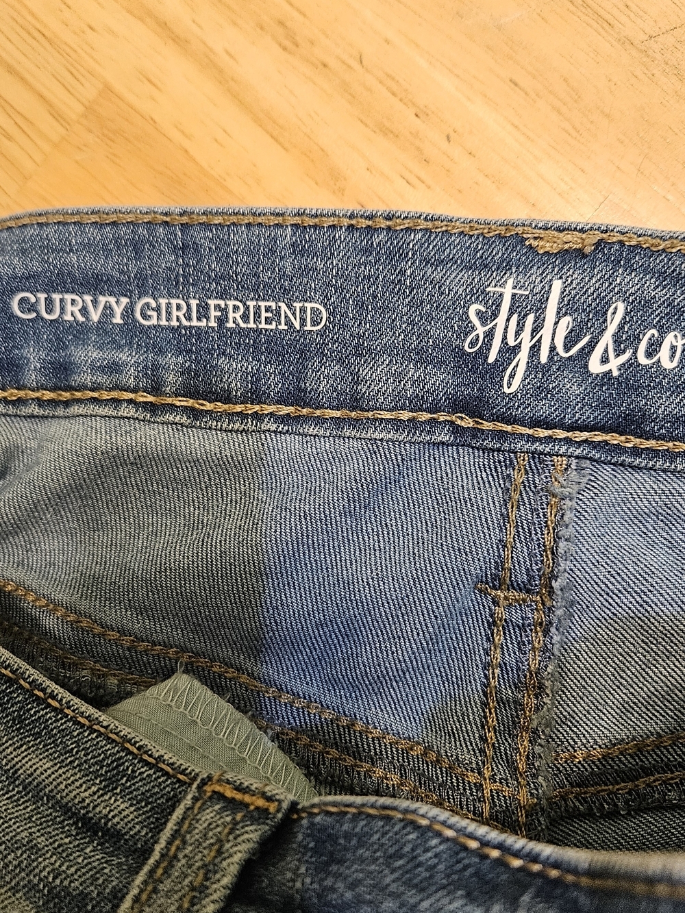 Style & Co. Curvy Girlfriend Medium Blue Straight-Leg Jeans - Picture 5 of 10
